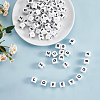 20Pcs White Cube Letter Silicone Beads 12x12x12mm Square Dice Alphabet Beads with 2mm Hole Spacer Loose Letter Beads for Bracelet Necklace Jewelry Making JX432G-3