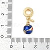 Rack Plating Brass Enamel Sports European Dangle Charms KK-P287-35D-G-3