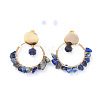 Brass Dangle Stud Earrings EJEW-JE04163-2