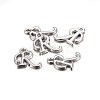 Platinum Plated Alloy Letter Pendants PALLOY-J718-01P-R-2