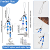 6Pcs 2 Stryles Glass & Alloy Mobile Straps HJEW-SC0001-90-2