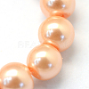 Baking Painted Pearlized Glass Pearl Round Bead Strands X-HY-Q330-8mm-18-3