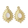 Teardrop 304 Stainless Steel Natural Paua Shell/White Shell Pendants Ion Plating(IP) STAS-U037-09G-01-1