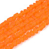 Frosted Transparent Glass Beads Strands GLAA-N016-4mm-09-1