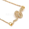 Brass Micro Pave Clear Cubic Zirconia Pendant Necklaces X-NJEW-JN02980-2