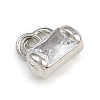 Brass Micro Pave Clear Cubic Zirconia Charms KK-A269-37P-2