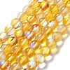 Synthetic Moonstone Beads Strands G-P528-J02-11-1