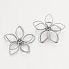 Iron Flower Wire Wrapped Pendants IFIN-E734-01P-1