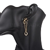 304 Stainless Steel Flat Round Tassel Stud Earrings EJEW-JE06883-3