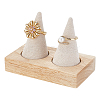 2 Cone Wooden Ring Organizer Holder RDIS-WH0031-02A-02-1