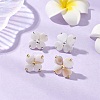 Clover Natural Freshwater Shell Stud Earrings EJEW-JE06387-1