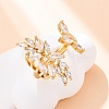 Brass Micro Pave Clear Cubic Zirconia Cuff Rings for Women RJEW-U047-25G-1