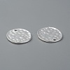 Alloy Blank Flat Round Hammered Pendants PALLOY-M031-07S-2