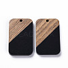 Opaque Resin & Walnut Wood Pendants RESI-T035-38E-2