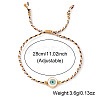 Adjustable 304 Stainless Steel Enamel Evil Eye Cotton Cord Braided Bead Bracelets WG2F678-01-2