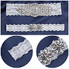 Lace Elastic Bridal Garters AJEW-WH0258-222-4