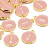 Golden Plated Alloy Enamel Charms ENAM-S118-07I-4