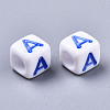 Opaque White Acrylic Beads SACR-R252-02A-2