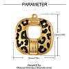 304 Stainless Steel Enamel Pendants STAS-OY006-33G-2