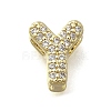 Brass Micro Pave Cubic Zirconia Letter Multi-Strand Links KK-D295-32G-25-1