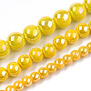 Electroplate Opaque Glass Beads Strands GLAA-T032-P4mm-AB08-4