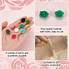 64Pcs 8 Colors Synthetic Coral 3D Flower Rose Beads CORA-GA0001-02-3