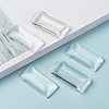 Transparent Rectangle Glass Cabochons X-GGLA-R025-38x19-8