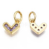 Brass Micro Pave Cubic Zirconia Charms KK-N227-33G-08-NF-2