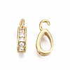 Brass Micro Pave Clear Cubic Zirconia Charms KK-T056-83G-NF-3