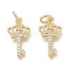Brass Micro Pave Clear Cubic Zirconia Charms X-ZIRC-Q024-13G-2