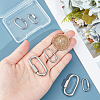 Unicraftale 6Pcs 3 Styles 304 Stainless Steel Screw Carabiner Lock Charms STAS-UN0053-31-4