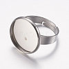 Tarnish Resistant Adjustable 304 Stainless Steel Finger Rings Components STAS-F149-18P-C-2