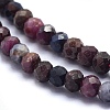 Natural Red Corundum/Ruby and Sapphire Beads Strands G-O172-03-3
