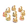 Brass Enamel Hoop Earrings KK-P205-20G-1