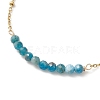 4Pcs 4 Style Natural Mixed Gemstone Beaded Link Braclet with Satellite Chains BJEW-JB09496-01-4