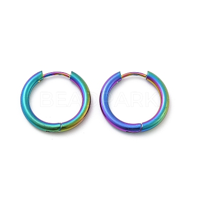 202 Stainless Steel Huggie Hoop Earrings EJEW-F111A-18mm-RC-1