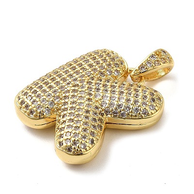 Brass Micro Pave Cubic Zirconia Pendants KK-E061-03G-11-1