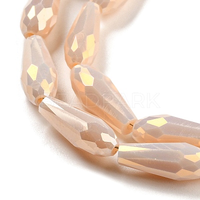 Electroplated Opaque Glass Beads Strands EGLA-L015-FR-B25-01-1