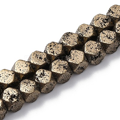 Electroplated Natural Lava Rock Beads Strands G-A256-C01-01E-1