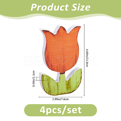 PVC Tulip Sculpture Display Decorations DJEW-WH0058-41-1