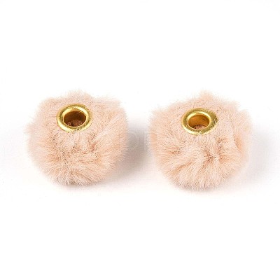 Imitation Rabbit Hair European Beads FIND-WH0126-574S-1