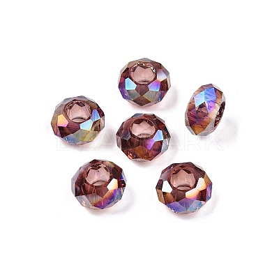 Transparent Glass European Beads GPDL-N005-D14mm-A08-1