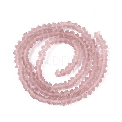 Frosted Transparent Glass Beads Strands GLAA-N016-4mm-25-1