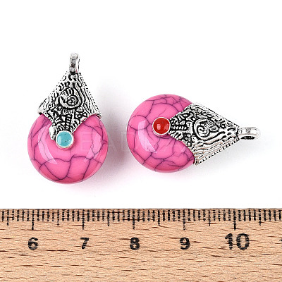 Tibetan Style Resin Pendants RESI-T022-16I-1