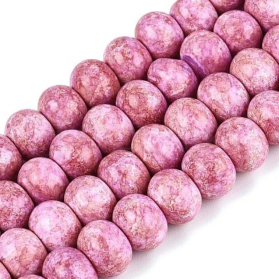 Opaque Baking Paint Glass Beads Strands GLAA-Q110-03A-05-1