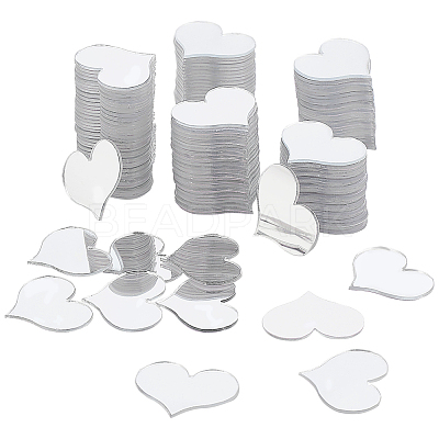 300Pcs Heart Mirror Self Adhesive Acrylic Mosaic Tiles DIY-PH0021-93-1