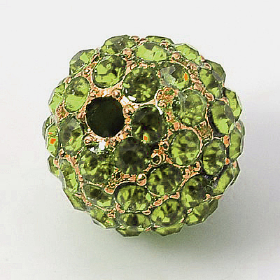 Alloy Rhinestone Beads RB-A034-10mm-A09G-1