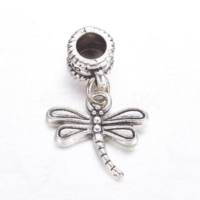 Tibetan Style Alloy European Dangle Charms MPDL-J041-08AS-1