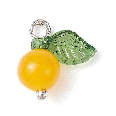 Natural Dyed White Jade Fruit Charms PALLOY-JF02431-01-1