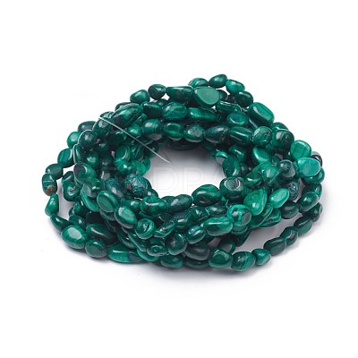 Natural Malachite Stretch Beaded Bracelets BJEW-K213-C05-1